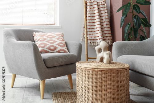 Cozy living room interior w...