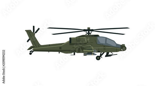 Foto Military Attack Helicopter Vector Illustration