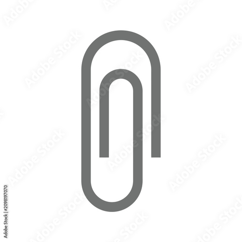 Isolated paper clip icon, simple office supply for attaching documents