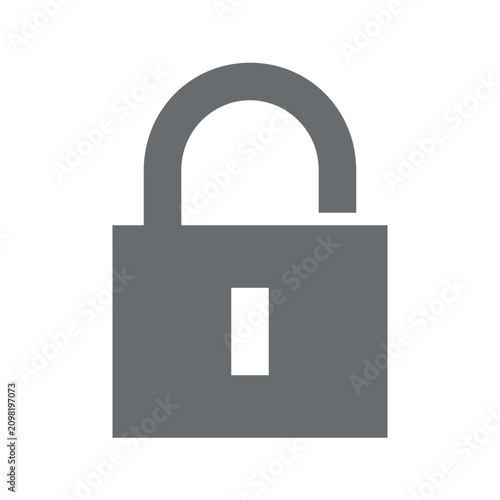 Isolated padlock icon, security symbol, protection and privacy concept, digital safety, access control