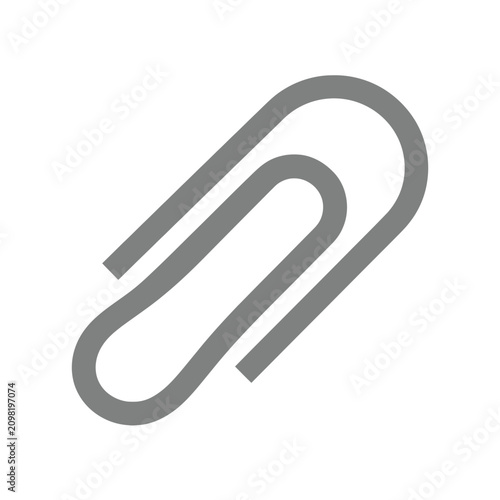 Isolated paperclip icon, a simple, clean line art symbol for attachment and documents, on a neutral background