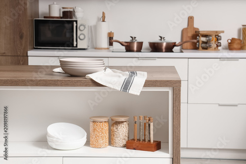 Modern kitchen interior wit...
