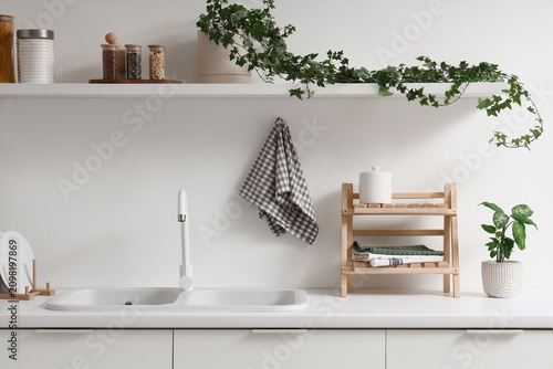 Modern kitchen interior wit...