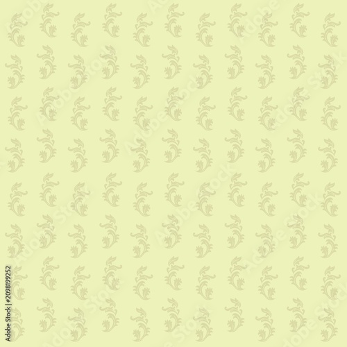 фотографія Elegant seamless floral scroll pattern with subtle ornamental motifs on a soft cream background