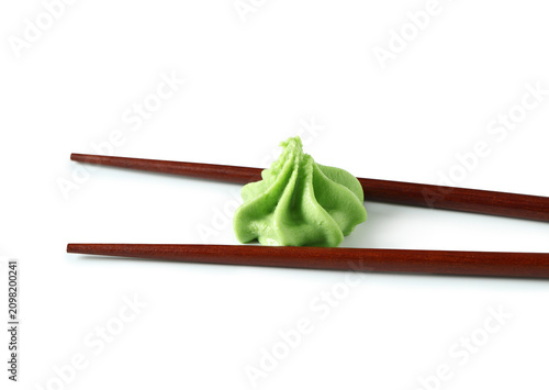 Swirl of green wasabi paste...