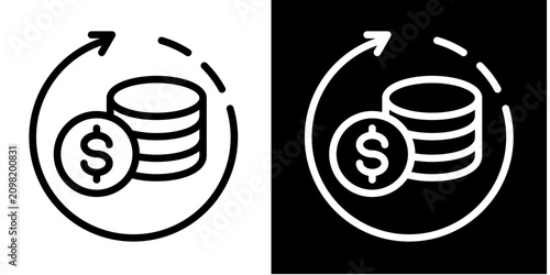 Value Stream  Icon Set White Line Style Collection