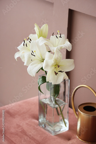 Vase with beautiful lily fl...