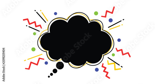 Photos Colorful Abstract Thought Bubble with Dynamic Lines.