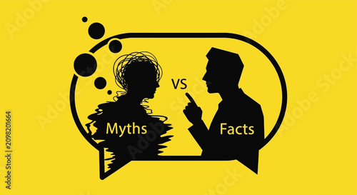 Konstfotografi Debate Between Myths and Facts Illustration.