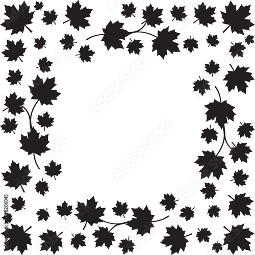 Maple leaves border design celebrating Thanksgiving Canada with autumnal elements