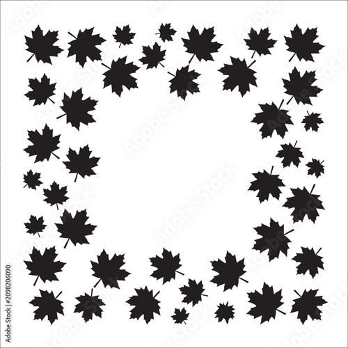 Maple leaves scattering during Thanksgiving Canada with copy space for design elements