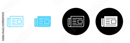 Canvastavla Newspaper icon vector. news paper sign and symbolign