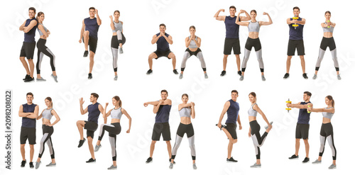 Collage of young athletic c...