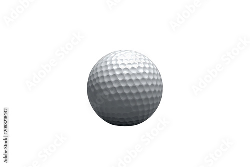 White golf ball with dimpled texture for golf sport, leisure activity and competition on transparent background