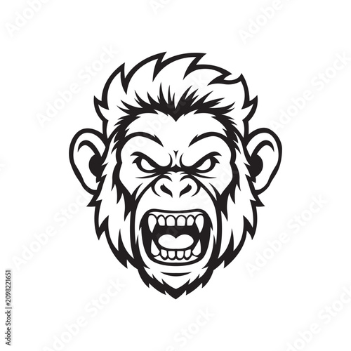 Photography monkey mascot logo vector design template simple and modern style