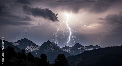 lightning in the mountains