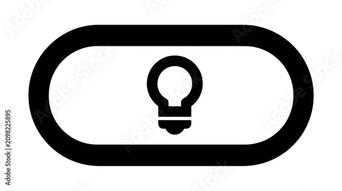 Lightbulb icon in a switch shape, symbolizing ideas, innovation, solutions, and creative thinking. Simple graphic for inspiration and technology concepts.