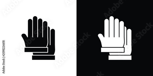 Fényképezés Gloves icon line pictogram set
