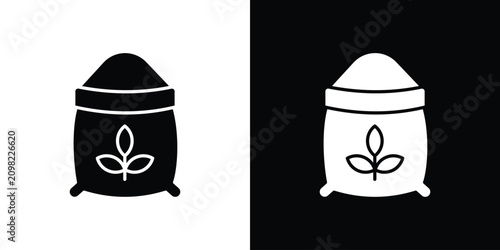Photos Grain sack icon line pictogram set