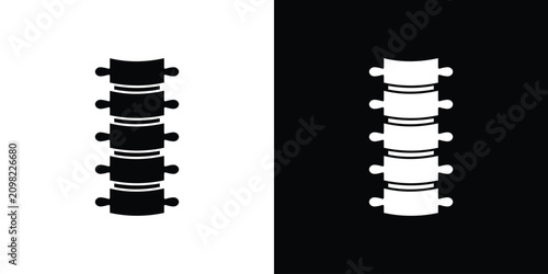 Bild auf Leinwand Human spine icon line pictogram set