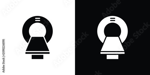 Foto MRI scanner icon line pictogram set