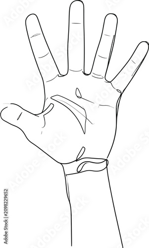 Outline of an open hand wit...
