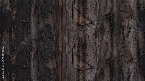 Dark Grunge Texture Background with Peeling Paint and Weathered Industrial Surface