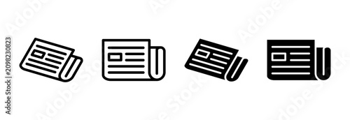 Photos Newspaper icon set vector. news paper sign and symbolign