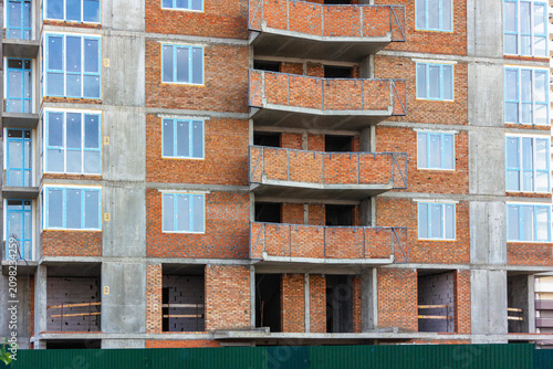 Slika na platnu Construction of a monolithic frame house