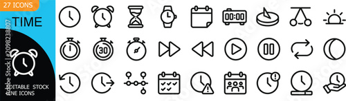 Foto time and date icons set for business planning scheduling digital interface design calendar schedule deadline hourglass stopwatch planning business duration
