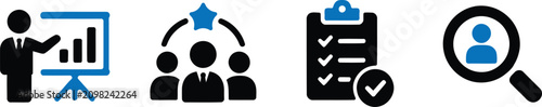 Fotografie Human resource and business recruitment icon set for talent management and evalu