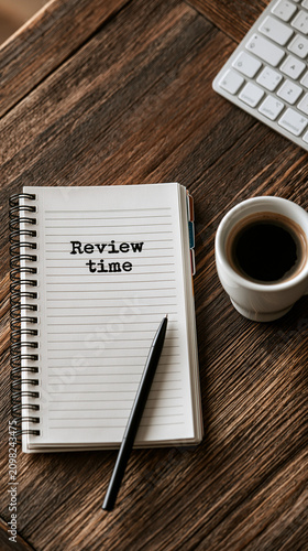 Review time on a wooden des...
