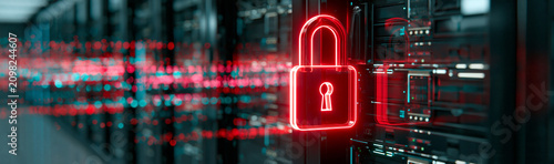 Cybersecurity Lock Icon: A ...