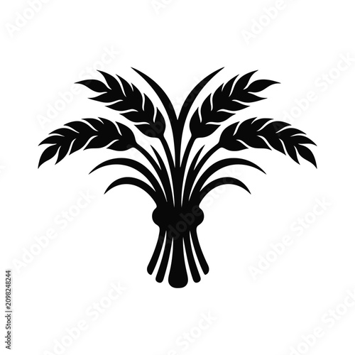 Foto Wheat sheaf icon design for agricultural harvest and farming concept art