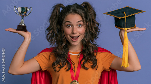 Young Woman With Diploma an...