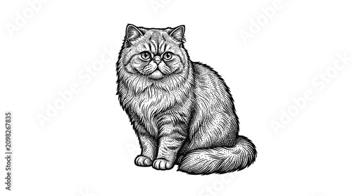Cuadro en lienzo British Shorthair Cat Sitting Down.
