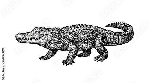Fotografie Detailed illustration of a crocodile creature.