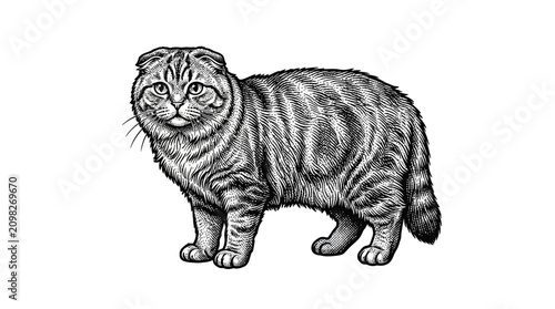 Foto Detailed illustration of a tabby cat.