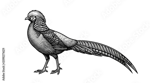 Foto Pheasant bird standing on ground.