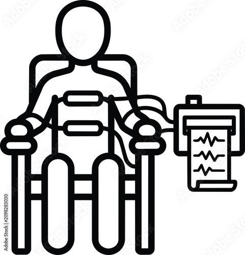 Bild auf Leinwand Polygraph lie detector test procedure icon