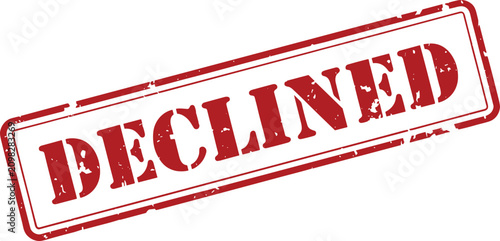 Fotografía Declined red grunge rubber stamp on white background, vector illustration