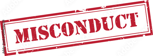 Misconduct stamp - grunge rubber stamp with text misconduct inside, vector illustration