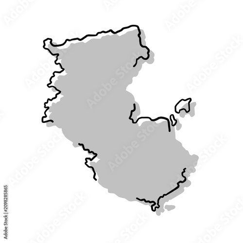 Foto Wakayama prefecture map silhouette illustration, Japan regional map gray outline