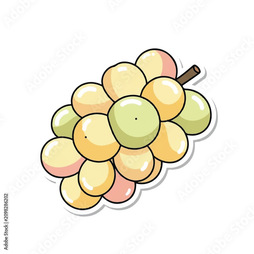 A bunch of green and yellow grapes.