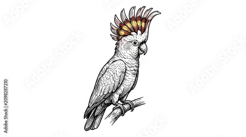 Φωτογραφία Colorful Cockatoo Perched on Branch.