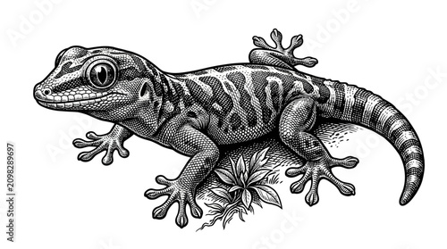 Foto Detailed illustration of a gecko.