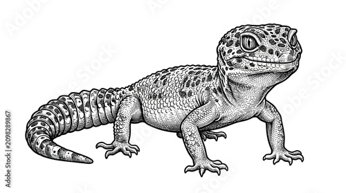 Photos Detailed illustration of a lizard creature.