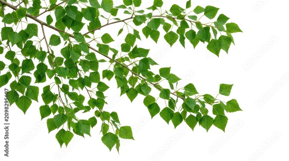 Obraz premium Fresh Green Leaves and Branches in Natural Setting.