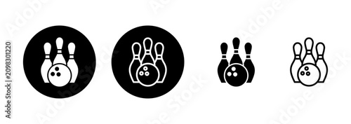 Canvastavla Bowling icon logo design. bowling ball and pin sign and symbol.