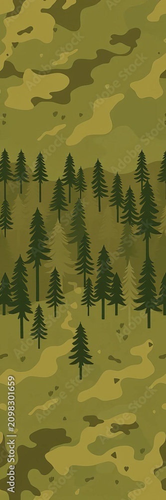 Obraz premium Seamless khaki background army vector illustration for print hunting forest design, greenery, green